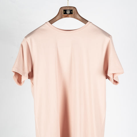 PYA Light Pink Seasonal SS26 Iconic T-Shirt - Tan, Cotton, Silk, Pima Cotton, Slim Fit, Made In Peru - View 5