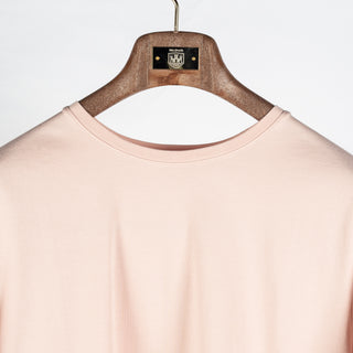 PYA Light Pink Seasonal SS26 Iconic T-Shirt - Tan, Cotton, Silk, Pima Cotton, Slim Fit, Made In Peru - View 6
