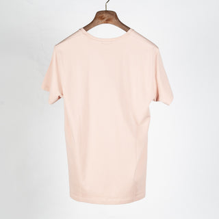 PYA Light Pink Seasonal SS26 Iconic T-Shirt - Tan, Cotton, Silk, Pima Cotton, Slim Fit, Made In Peru - Back View