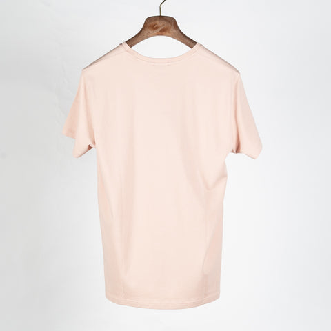 PYA Light Pink Seasonal SS26 Iconic T-Shirt - Tan, Cotton, Silk, Pima Cotton, Slim Fit, Made In Peru - Back View