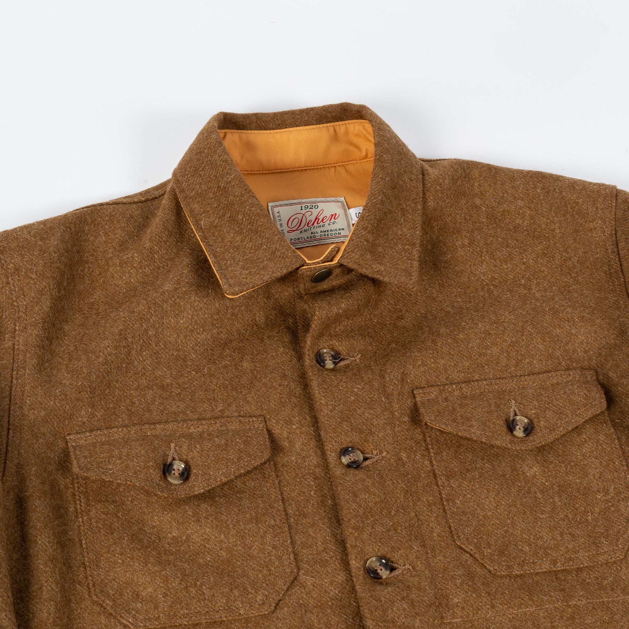DEHEN CRISSMAN OVERSHIRTジャケット　BROWN M 美品 Dehen Dark Tan Mix Crissman Overshirt – Mr.Derk