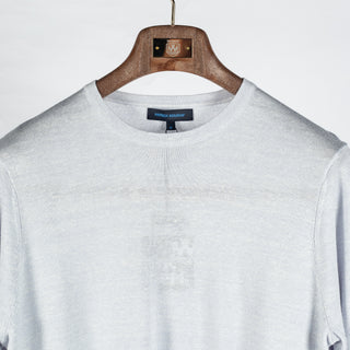 PYA Light Grey Wool Linen Blend Crewneck Sweater - Wool, Linen, Merino, Regular Fit, Knit - View 7
