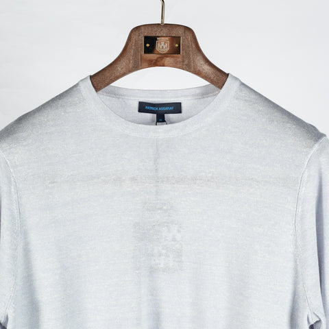 PYA Light Grey Wool Linen Blend Crewneck Sweater - Wool, Linen, Merino, Regular Fit, Knit - View 7