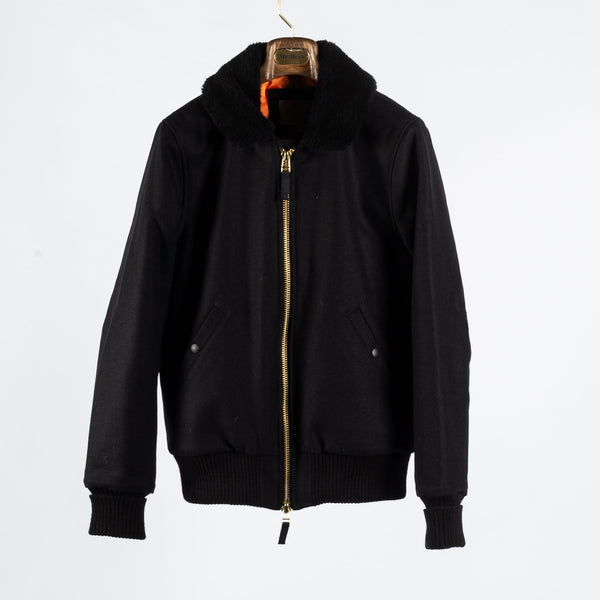 Dehen Black Flyers Club Jacket Mouton Collar