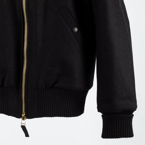 Dehen Black Flyer's Club Jacket w/ Mouton Collar - Mr.Derk