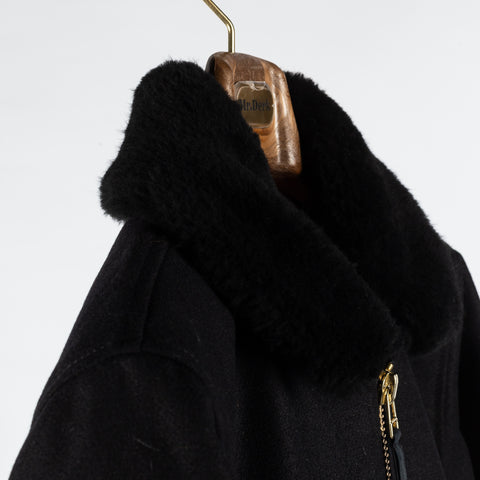 Dehen 1920 Dehen Black Flyer's Club Jacket w/ Mouton Collar 3
