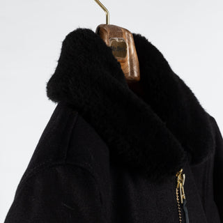 Dehen Black Flyer's Club Jacket w/ Mouton Collar - Mr.Derk
