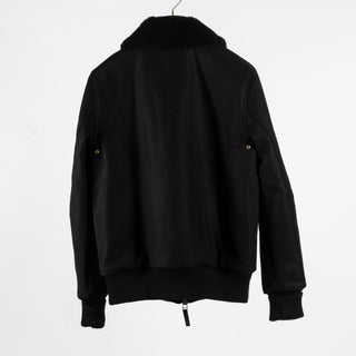 Dehen Black Flyer's Club Jacket w/ Mouton Collar - Mr.Derk