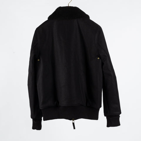 Dehen Black Flyer's Club Jacket w/ Mouton Collar - Mr.Derk