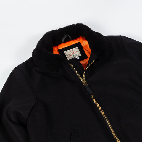 Dehen Black Flyer's Club Jacket w/ Mouton Collar - Mr.Derk