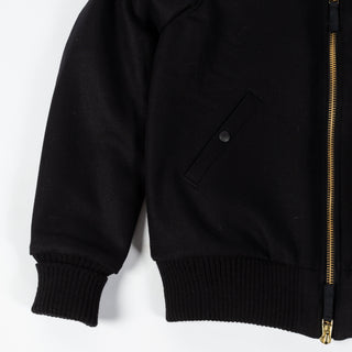 Dehen 1920 Dehen Black Flyer's Club Jacket w/ Mouton Collar 5