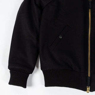Dehen Black Flyer's Club Jacket w/ Mouton Collar - Mr.Derk