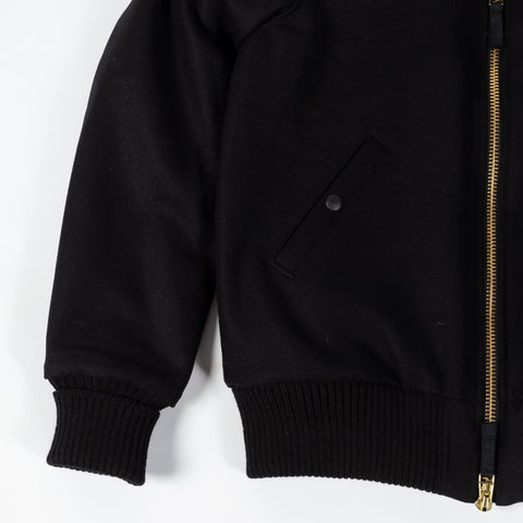 Dehen Black Flyer's Club Jacket w/ Mouton Collar - Mr.Derk