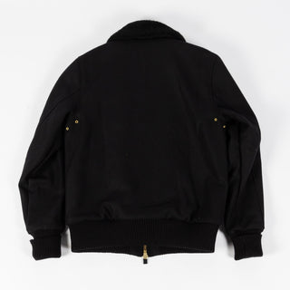 Dehen Black Flyer's Club Jacket w/ Mouton Collar - Mr.Derk