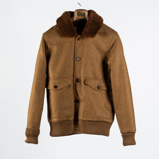 Dehen 1920 Dehen Tan Winston Jacket w/ Mouton Collar 1