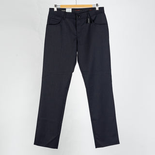 Alberto Navy Two Tone Stone 1942 Ceramica Trousers - Polyester, Viscose, Stretch, Slim Fit