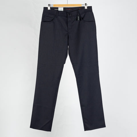 Alberto Navy Two Tone Stone 1942 Ceramica Trousers - Polyester, Viscose, Stretch, Slim Fit