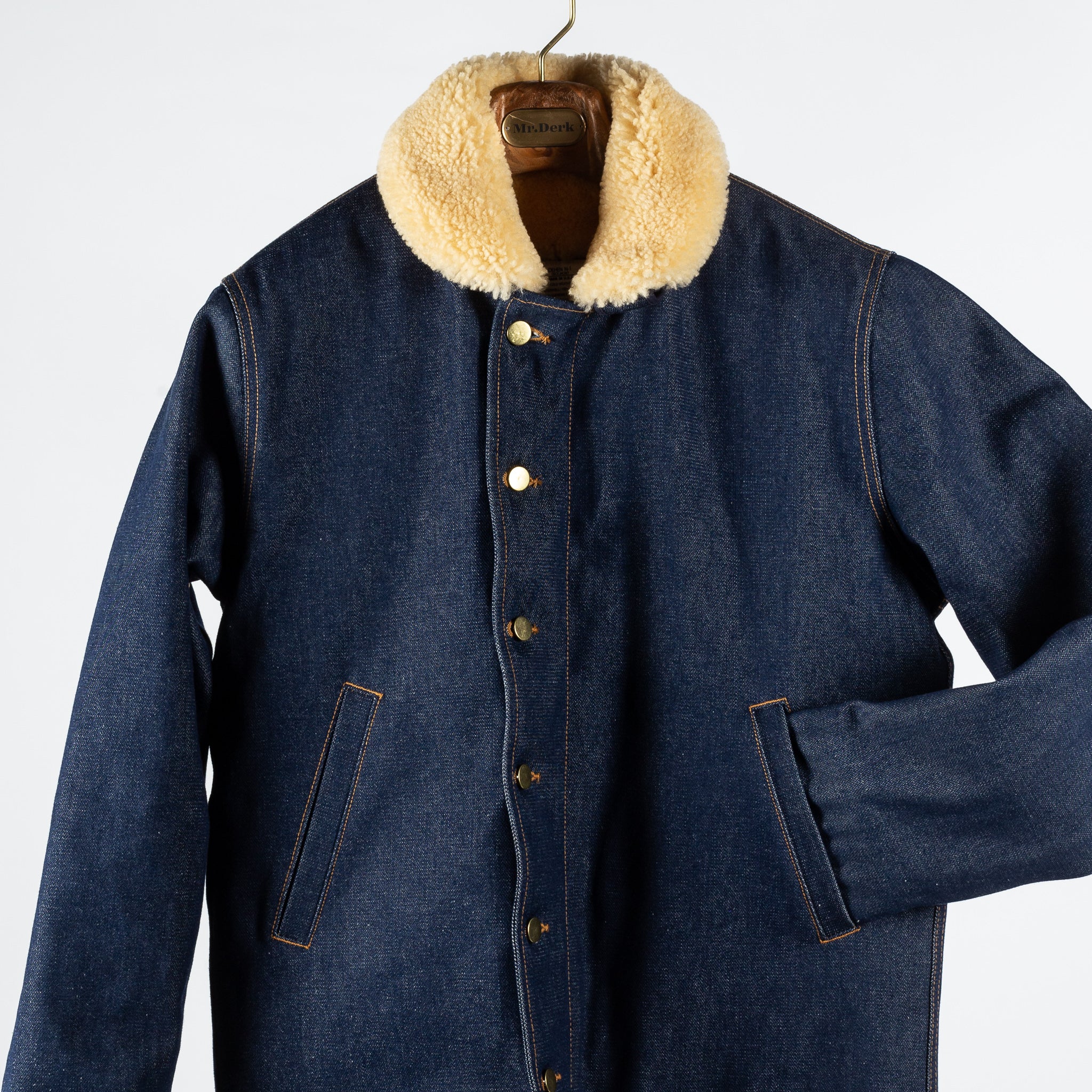 HEE　TENDERLOIN T-DACK JACKET Dehen Denim N-1 Deck Jacket w/ Mouton Collar – Mr.Derk