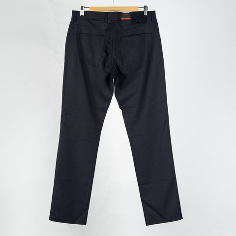 Alberto Navy Two Tone Stone 1942 Ceramica Trousers - Polyester, Viscose, Stretch, Slim Fit - View 5