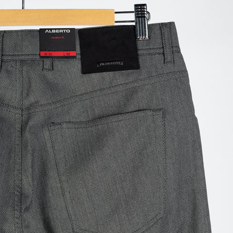 Alberto Charcoal Two Tone Stone 1942 Ceramica Trousers - Polyester, Viscose, Stretch - View 7