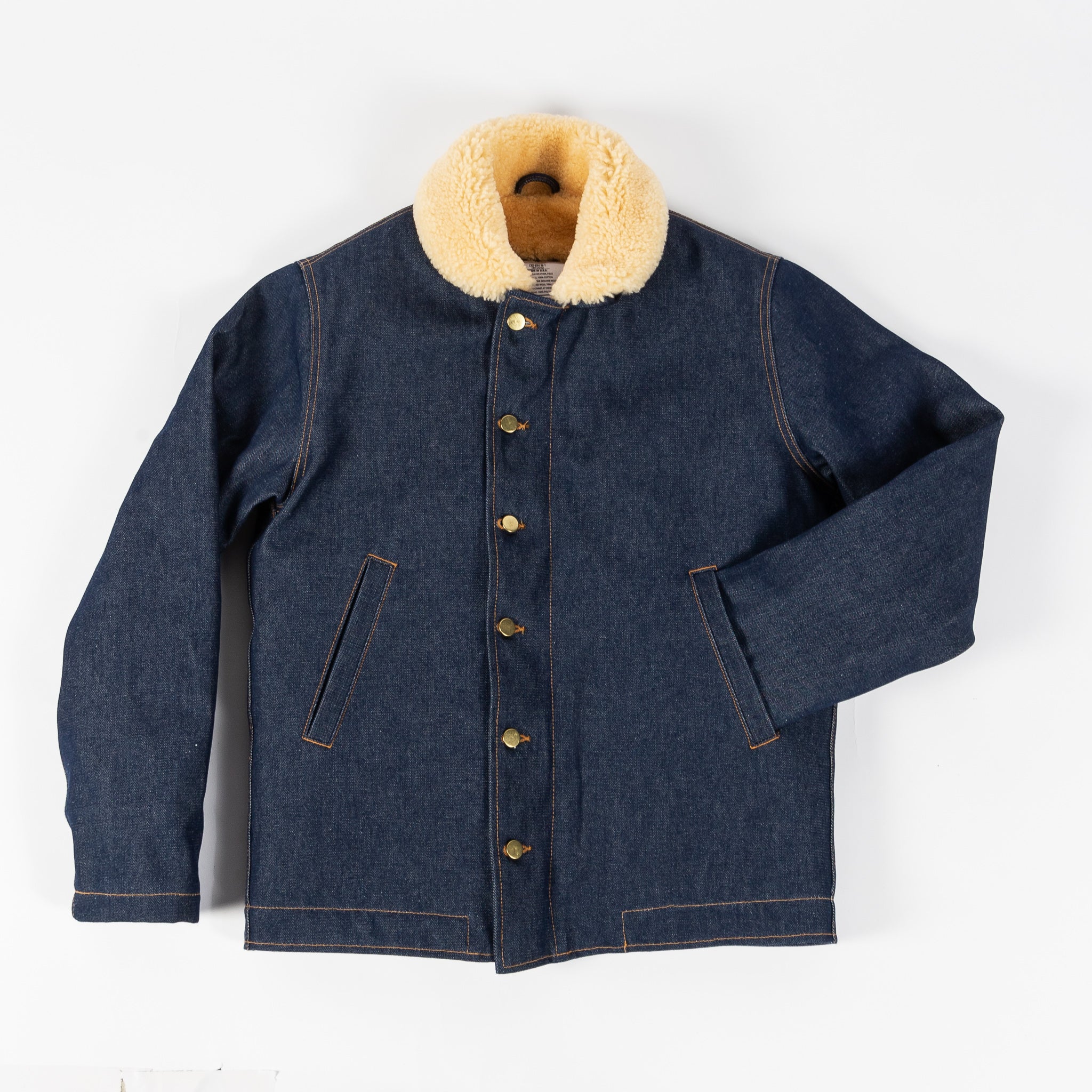 DEHEN N-1 ジャケット ネイビー　XL Dehen Denim N-1 Deck Jacket w/ Mouton Collar – Mr.Derk
