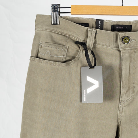 Alberto Tan 1571 Pipe Light Soft Denim - Cotton, Denim, Polyester, Regular Fit, Woven - Detail View