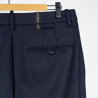 Alberto Navy Stretch 1550 Steve Chinos - Wool, Polyester, Stretch, Tapered, Knit - View 7