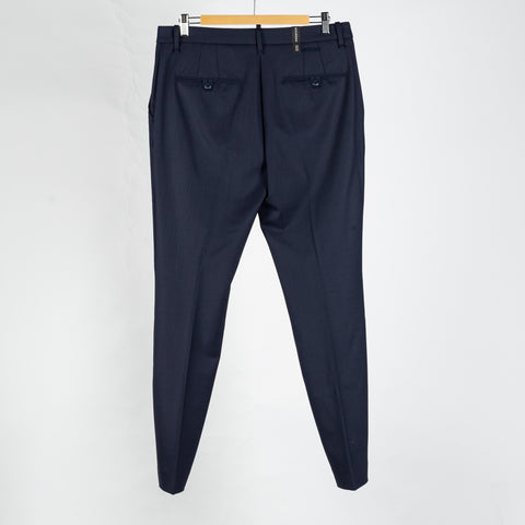 Alberto Navy Stretch 1550 Steve Chinos - Wool, Polyester, Stretch, Tapered, Knit - View 5