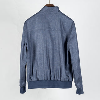 Waterville Textured Wool-Silk Reversible Bomber Jacket - Navy, Wool, Silk, Polyester, Made In Italy - View 5