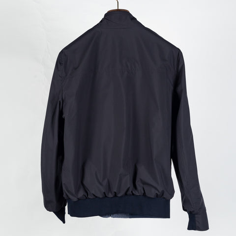 Waterville Textured Wool-Silk Reversible Bomber Jacket - Navy, Wool, Silk, Polyester, Made In Italy - View 10