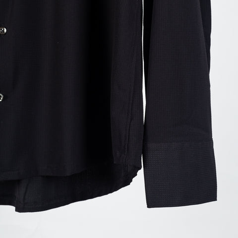 Stenstrom Textured Black Active Stretch Dress Shirt - Stretch - Back View