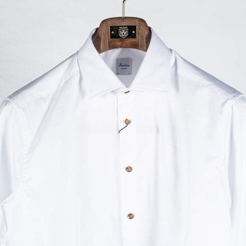 Stenstrom White Twill Dress Shirt - Cotton, Twill, Regular Fit - View 7