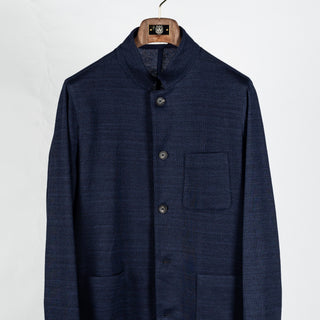 Fradi Navy Nuru Linen Cotton Blazer - Cotton, Linen, Denim - View 6