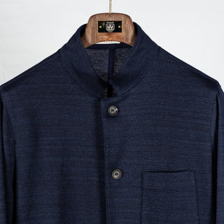 Fradi Navy Nuru Linen Cotton Blazer - Cotton, Linen, Denim - View 7