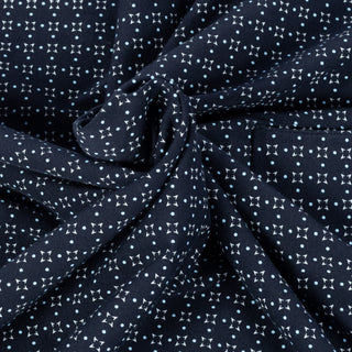 PYA Navy Printed Stretch Polo - Cotton, Pima Cotton, Peruvian Pima, Regular Fit, Geometric, Made In Peru - Alternate View