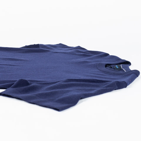PYA Navy Cotton-Cashmere Blend Knit T-Shirt - Red, Cotton, Cashmere, Denim, Regular Fit - View 7