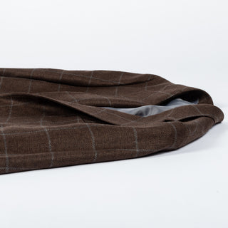 Empire Brown Windowpane Cashmere Blazer - Grey, Wool, Silk, Cashmere, Check, Made In Canada - View 8