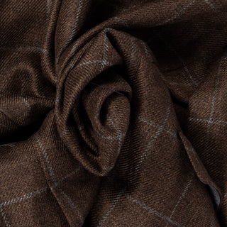 Empire Brown Windowpane Cashmere Blazer - Grey, Wool, Silk, Cashmere, Check, Made In Canada - Alternate View
