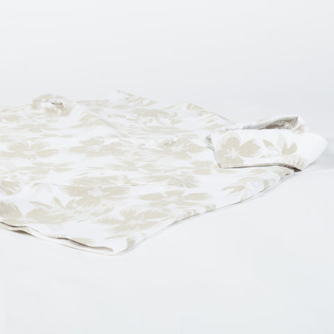 PYA Tan Hawaiian Floral Print Stretch Polo - Cotton, Pima Cotton, Peruvian Pima, Regular Fit, Made In Peru - View 7