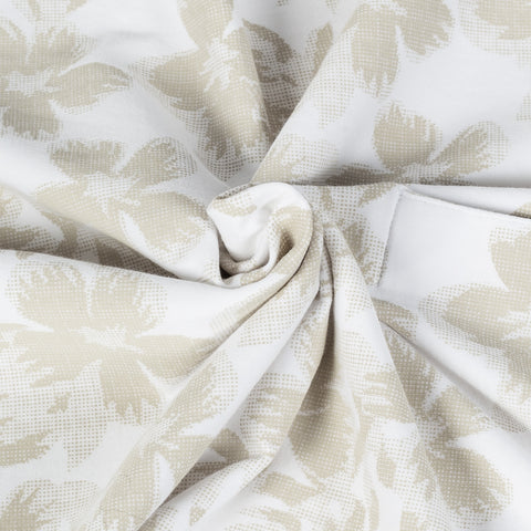 PYA Tan Hawaiian Floral Print Stretch Polo - Cotton, Pima Cotton, Peruvian Pima, Regular Fit, Made In Peru - Alternate View