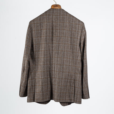 Empire Brown Checked Wool Cashmere Blazer - Navy, Wool, Silk, Cashmere, Made In Canada - View 5