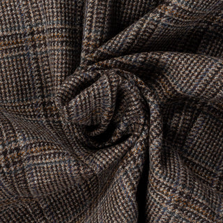 Empire Brown Checked Wool Cashmere Blazer - Navy, Wool, Silk, Cashmere, Made In Canada - Alternate View
