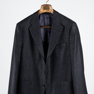 Empire Navy Textured Wool Cashmere Blazer - Wool, Cashmere, Denim, Check, Made In Canada - View 6