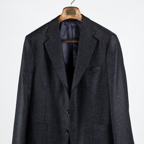 Empire Navy Textured Wool Cashmere Blazer - Wool, Cashmere, Denim, Check, Made In Canada - View 6