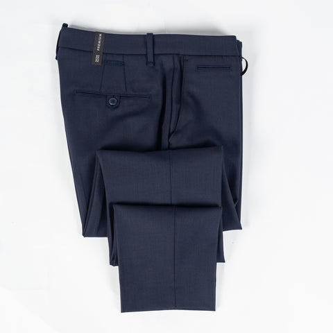 Alberto Navy Stretch 1550 Steve Chinos - Wool, Polyester, Stretch, Tapered, Knit - View 8