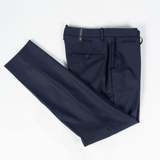 Alberto Navy Stretch 1550 Steve Chinos - Wool, Polyester, Stretch, Tapered, Knit - View 9