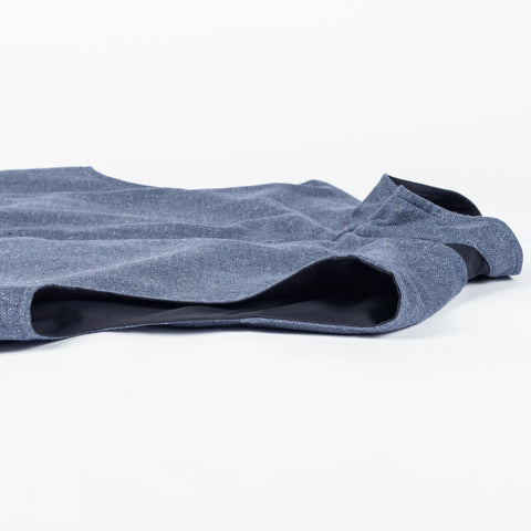 Waterville Textured Wool-Silk Light Blue Reversible Vest - Navy, Wool, Silk, Polyester, Made In Italy - View 8