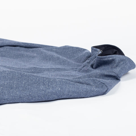 Waterville Textured Wool-Silk Reversible Bomber Jacket - Navy, Wool, Silk, Polyester, Made In Italy - View 8