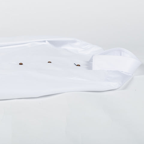 Stenstrom White Twill Dress Shirt - Cotton, Twill, Regular Fit - View 8