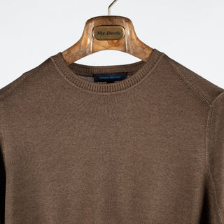 PYA Brown Lightweight Crewneck Sweater - Navy, Wool, Merino, Denim, Regular Fit, Knit - View 7
